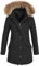 SOVENTUS FASHION Damen Echtfell Jacke Mantel Parka Winterjacke Mit Pelz Gr.M Schwarz