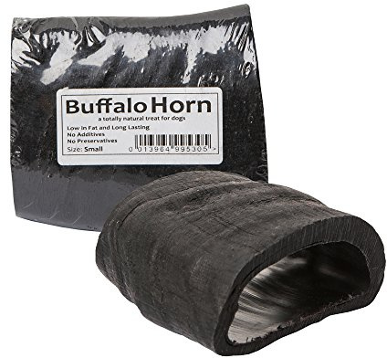 JR Pet Products 1kg Small Buffalo Horns (Approx 10) Long Lasting 100% Natural Dog Treat Chew Supplied