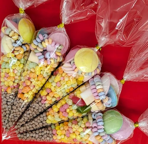 Pre Filled Millions Sweet Cones Colours Kids Party Bags Children's Birthday (55, Brown (Cola))