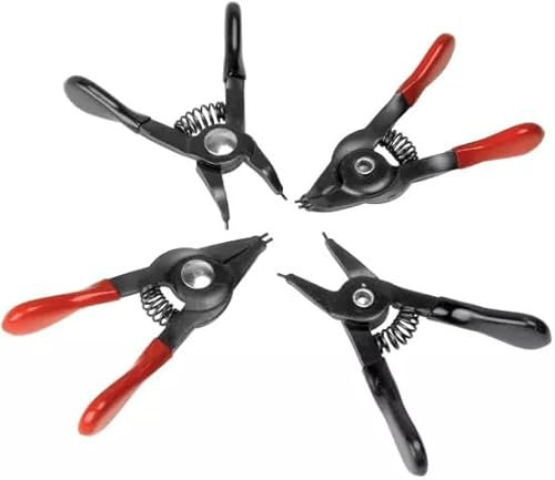 SET DA 4 PINZE PER ANELLI ELASTICI SEEGER DRITTE ANGOLO INTERNI ED ESTERNI
