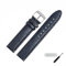 MARBURGER Uhrenarmband 20mm Leder Blau Silber Alligator Prägung Mit Naht - Montage Set 1392050000120