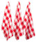DII Buffalo Check Kitchen Collection Klassisches Farmhouse Geschirrtuch-Set, Baumwolle, Rot & Weiß, 20x30, 3