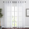 PONY DANCE Voile Gardinen Transparent Gardienen 2-Set H 220 x B 140 cm Vorhang Weiß Transparent Stores Gardinen mit Ösen Durchsichtige Vorhänge für Wohnzimmer Deko