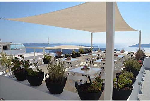 Sonnensegel 2x3m Creme rechteckig | wasserfest UV-Schutz Sonnenschutz aus reißfestem Polyester wetterfest Garten Balkon Terrasse Camping