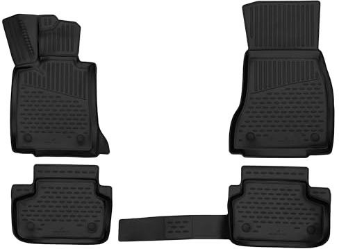 WALSER XTR Gummi Fussmatten Auto für BMW 5 Limousine (G30, F90) 2016-2024, 100% passgenaue Auto Fußmatten, robuste Universal Fußmatte Auto, Gummimatten Auto, Auto Fussmatten Gummi