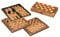 Philos 2522 - Schach Backgammon Dame Set, Feld 43 mm, Königshöhe 77 mm, Staunton Design, Natur und braun gebeizt, gewichtet, inklusive Spielsteine, Würfelbecher und Würfel