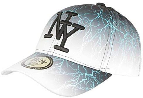 Hip Hop Honour Eclyr NY - Berretto da baseball da 7 a 12 anni, colore bianco e nero, taglia unica, colore: bianco