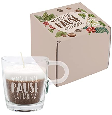 Herz & Heim® Cappuccino Duftkerze im Glas Mach mal Pause