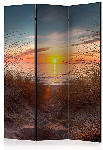 murando Raumteiler Foto Paravent Landschaft 135x172 cm beidseitig auf Vlies-Leinwand Bedruckt Trennwand Spanische Wand Sichtschutz Raumtrenner Design Meer Strand Sommer Sonne c-C-0265-z-b
