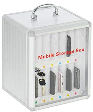 LIFENGNR Cell Phones Storage Cabinet Wall-Mounted,Cell Phone Jail With Lock And Keys,Smartphone Stand Holders Classroom Home Office Storage Gadget (Size : 12 Pack)