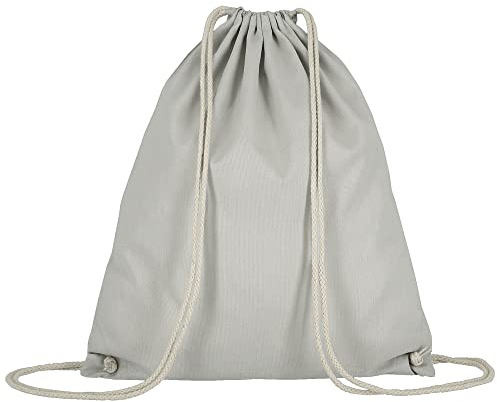 Veproli Baumwoll Turnbeutel Sportbeutel Zuziehbeutel Gymsack Sack Jute Schule Rucksack (Grau)