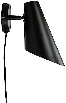 Dyberg Larsen Cale Schwarz Wandleuchte Innen | Modische Lampe für neben dem Bett oder Wohnzimmer | Leichte Wandlampe Innen im Dänischen Design | Moderne Wandleuchten mit Kabel | 40W/E14