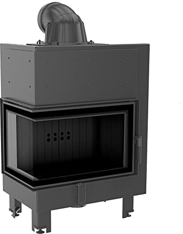 KRATKI MBM Holzbefeuerter Kamineinsatz mit Lufteinlass BImSchV 2 konform 10 kW Thermischer Wirkungsgrad 81% Stahl Gebogenes Glas Linksseitig 126,1x77,5 cm