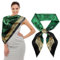 URAQT Bandana Damen, Große quadratische Fleckschals, Kopftuch Vierecktuch Satin, Haarschal Halstuc Frauen, 90x90cm (Dunkelgrün)