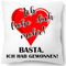 Print Deluxe Ich Liebe Dich mehr- Basta, Kissen mit Spruch, Geschenk Idee für Paare, | Liebe, Schatz, Liebeskissen, Partner, Kuschel Dekokissen, Zierkissen 40X40| Kissenbezug (mit Kissenfüllung)