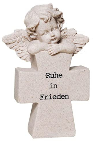 USB Engel mit Kreuz Ruhe in Frieden Grabschmuck