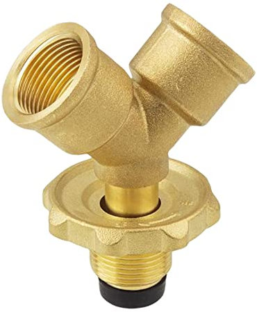 SM SunniMix Propane Y Splitter Adapter, Cylinder Bottle Adapter with Shut Off Valve, Dual Hose Quick Connect Gas Adapter for Camping BBQ Gas Burner, Zinc Alloy