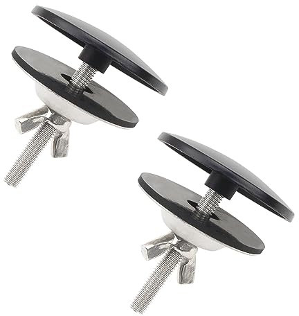 Rrina 2Pcs 2 Zoll Edelstahl Waschbecken Loche Abdeckkappen für Küche Wasserhahn Loche Abdeckung Wasserhahn Loche Stecker Schwarz