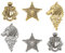 FINGERINSPIRE 6 Stil Wolfskopf Legierung Broschen Sirius Thema Legierung Pin Metall Stern Brosche Silber Goldene Schild Form Brosche Anstecknadeln für Kostüm Retro Brustnadel Geschenk für Männer