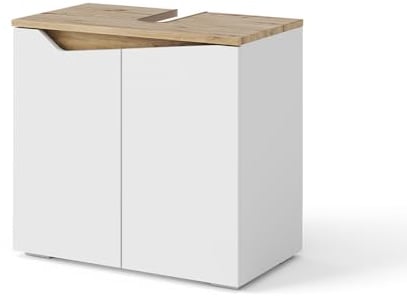 Vicco Waschbeckenunterschrank Marelle, Weiß/Artisan-Eiche, 60 x 57.5 cm mit 2 Türen
