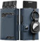 VULKIT Portafoglio Uomo Porta Carte di Credito Schermato RFID con Scomparto Banconote e Finestra ID e Portachiavi Rimovibile Compatibile con AirTag, Napa Blu