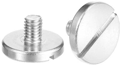 QUARKZMAN Viti a Testa Piatta Grandi Rotondo con Intaglio M6x8mm, 2pz Viti di Decorazione Scanalate in Acciaio Inossidabile 304