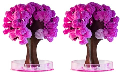 NOTRYA 2 Stück Magic Sakura Baum, Papier-Sakura-Kristallbäume,Magischer Sakura-Papierbaum DIY-Spaß, Magischer Wachsender Baum, Neuheiten Spielzeug Dekorationen