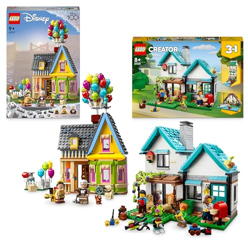 LEGO Haus-Bundle: Disney Pixar Carls Haus aus „Oben“ (43217) und Creator 3in1 Gemütliches Haus (31139), Spielzeuge zum Bauen für Kinder ab 8 Jahren, Geschenk für Mädchen & Jungen, mit Minifiguren