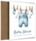 Hey Chimp Boy Baby Shower Cards for Parents - Cute Boys Clothing on Washing Line - Cute Keepsake Baby Shower Card for Boy, Nephew, Grandson or Bestie's Little One