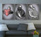 Romantisch Umarmendes Paar Skulptur Poster 3D Liebhaber Skulptur Poster Metall Figur Statue Kunst Leinwand Gemälde - Ohne Rahmen (3pcs-50x70cm,Figur-4)