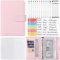 AOFITEE Budget Planner Deutsch, A6 Geld Organizer Budgetplaner Kunstleder Ringbuch, 2024 Geld Organizer Budget Planer mit 12 Binder Taschen, Geld Sparen Challenge Budget Binder Sparchallenge