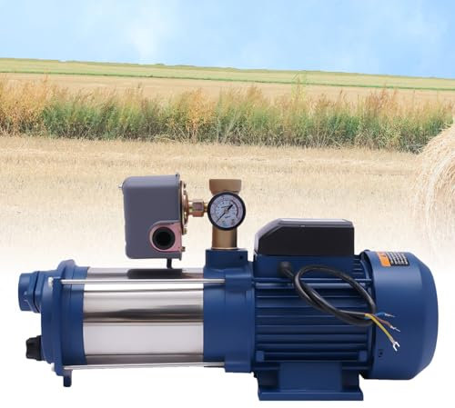 Bomba de jardín 1800 W, 4000 L/h, 9 bar, tornillo de llenado de agua, tornillo de drenaje de agua, asa de transporte