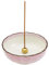 Asayu Japan Porte Encens en Lotus pour Bâtons et Poudre d'Encens, Fabriqué Traditionnellement au Japon, Encensoir en Céramique et Brûleur en Laiton, Rose Pastel