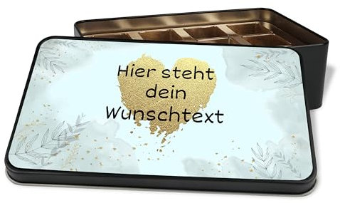 True Statements Metalldose personalisiert „Wunschtext 3zeilig“ - Dose zum Selbstbefüllen mit Süßigkeiten wie Schokolade oder Kekse (Ohne Inhalt)