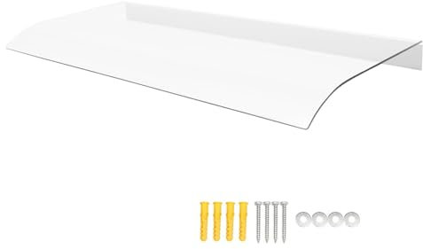 Marquise De Porte en Polycarbonate Moderne, Auvent Protection Contre La Pluie, La Neige Et Les Rayons UV, Abri Transparent pour Entrée Ou Fenêtre(40X40CM)