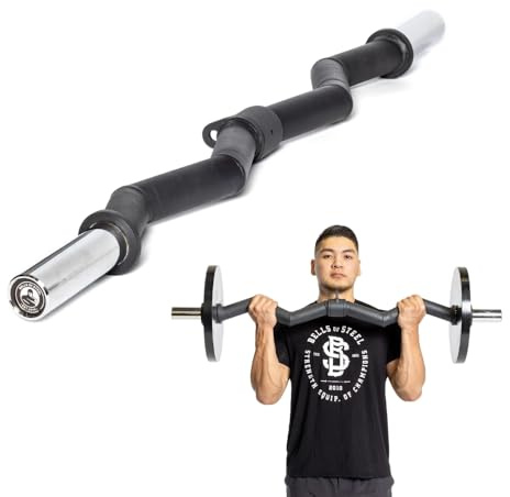 Bells of Steel Curl Bar Cable Attachment Fat Olympic EZ Curl Bar Cable Attachment, Thick Diameter Cable Attachments for Gym, Lat Pull Down Bar Attachment