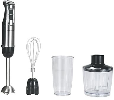 VITASUNHOW 800W Stabmixer, 4-IN-1 Edelstahl Multifunktionsmixer mit Pürierstab 600ml Mixbecher 500ml Lebensmittelhacker, Pürierstab mit 6 einstellbaren Geschwindigkeiten