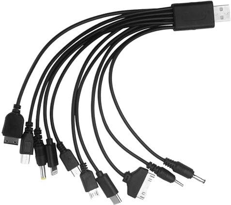 Pddenality 10 In 1 Universal Charger,Charging Cables for Multiple Devices Universal Charger with Multiple Heads,USB Multi Charger Cable for Many Adapters Compatible with Camera Computer Mobile Phone