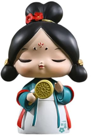 Smileshiney Wackelkopffiguren, Schüttelkopfpuppen-Ornamente,Lustige Mädchen-Tischdekorationen | Auto-Innenausstattung aus Kunstharz, Puppe im chinesischen Stil für Kamin, Wand, Schreibtisch