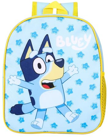 Bluey Mochila para niños, ligera y duradera con correas ajustables, perfecta para la escuela, viajes y uso diario, azul, S