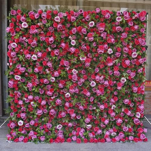 Panneau Mural de Fleurs Roses et Blanches et hortensias, Toile de Fond de Fleurs artificielles pour fête de Mariage, décorations d'anniversaire, décoration mura