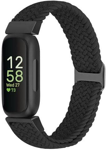 KIBDSNG Adjustable Braided Watch Strap Compatible with Fitbit Inspire 3/Inspire 2/Inspire HR/Inspire/Ace 3/Ace 2, Nylon Elastic Sport Loop Replacement Wristband for Women Men