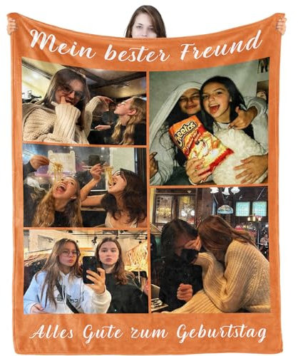 iDIY Personalisierte Decke mit Foto,Kuscheldecke Personalisiert –Geschenke für Frauen,Familie, Paare, Muttertag und Vatertag lustige Geschenke- 5 Foto