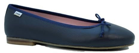 Callaghan 25013 Bailarina Mujer en Piel, con cordón periferico Ajustable (Azul, Sistema Tallas Calzado EU, Adulto, Mujer, Números, Mediano, 39)