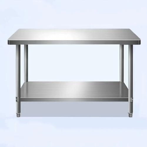 Edelstahl-Vorbereitungstisch für Outdoor-Küche, gewerbliche Gastronomie, Arbeitsplatte, robuster Edelstahltisch (60 x 40 x 80 cm) – ideal für Pizzaofen und Lebensmittelzubereitung