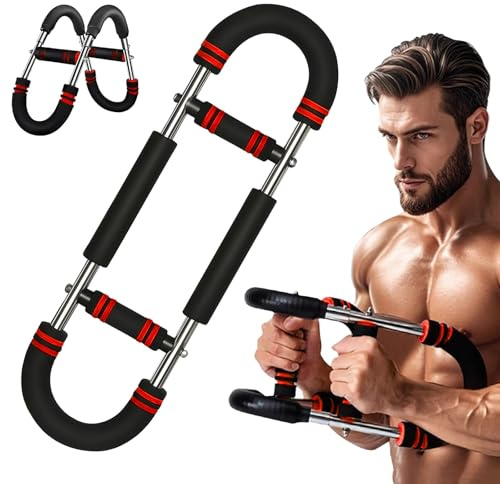 Twister Armtrainer, U-förmiger Twister Armtrainer, Brusttrainer für Männer Oberschenkel-Master-Trainer Körperstärke Fitnessgerät Adjustable Chest Exerciser for Men (Red)