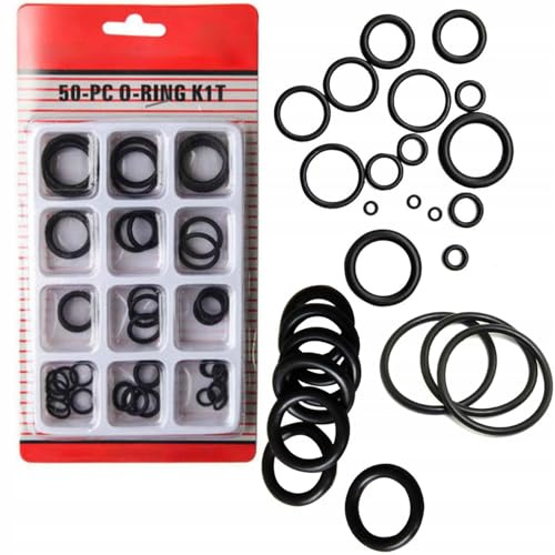 Rosfix O-Ring Set 5-20mm 50 Stück Gummi Dichtungen für Auto und Industrie