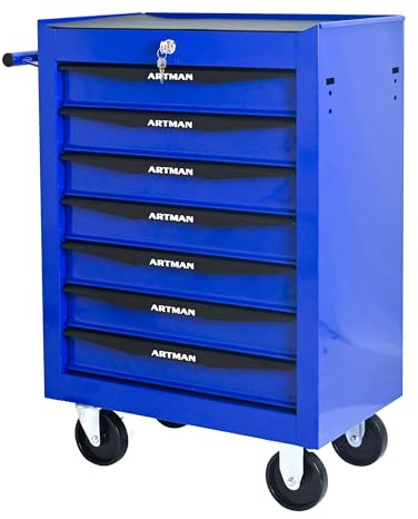 Aokleo 7-Drawer Heavy-Duty Rolling Tool Chest, Lockable Box Organizer