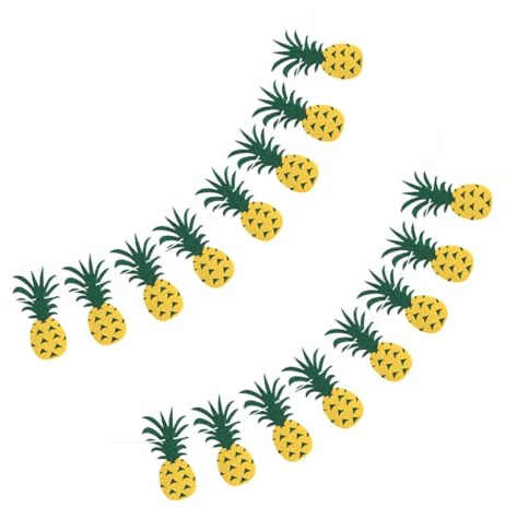 MOLUCKFU Hawaiianische Partydekorationen mit Filz Ananas Girlande 2 Stück für Sommerferien Sommerpartydeko und Party Hängebanner aus Filz
