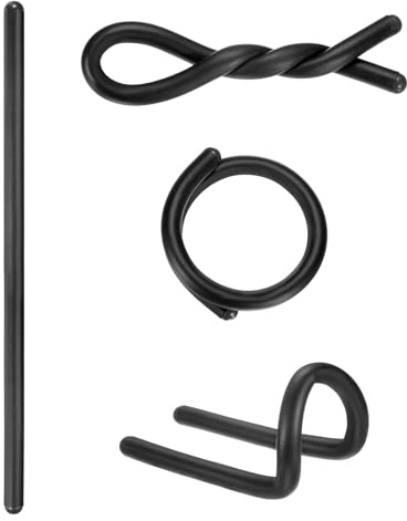 M METERXITY 4-Pack Twist Rubber Ties 17in, Black